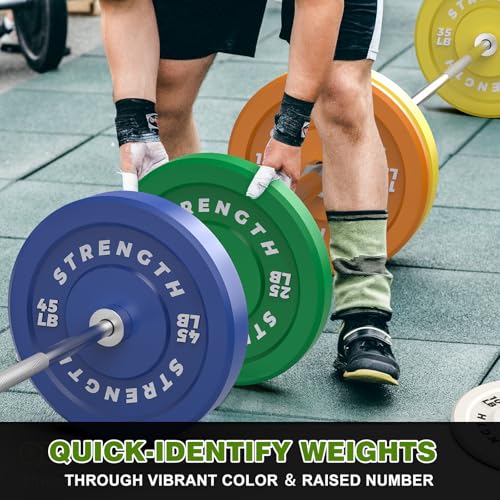 XDDAIS Color Bumper Plate Set, 160 Pound Virgin Rubber Olympic Weight Plate with 2" Steel Insert Barbell, IWF Color Standard Weight Training Board
