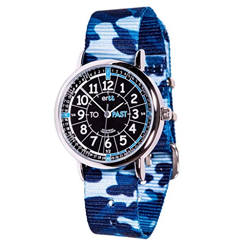 EasyRead Time Teacher ERW-BKB-PT-BC Montre Noir/Bleu Passé To Bracelet Camouflage Bleu