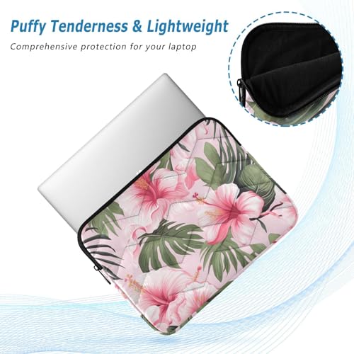 Funda para portátil 13-14 pulgadas hibisco y hojas tropicales miniatura 5