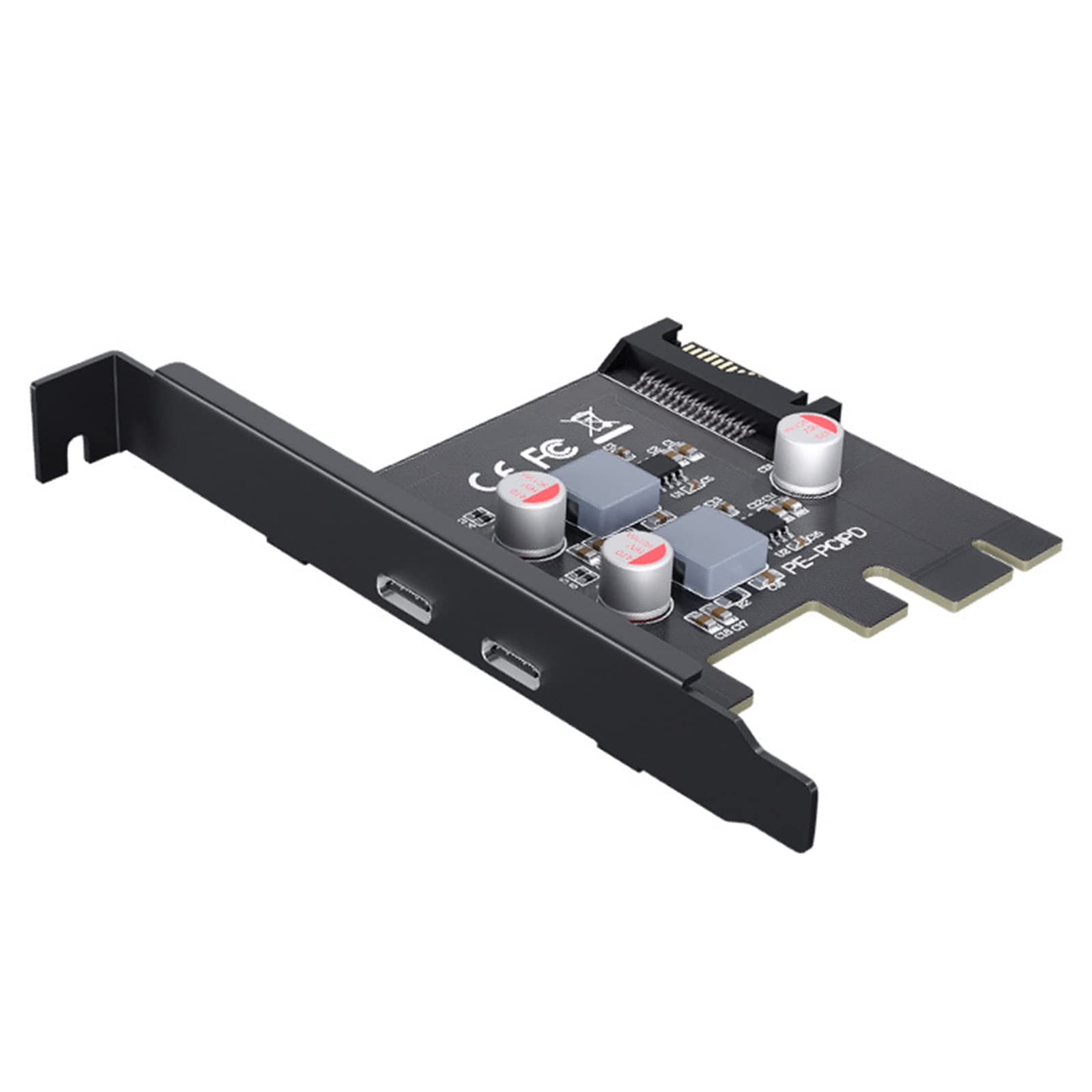 PCIe to Type C Adapter Card 2-Port PCI for Express PD 20W Charging Expansion Card Internal USB Hub PCI-E Add-on Cards R