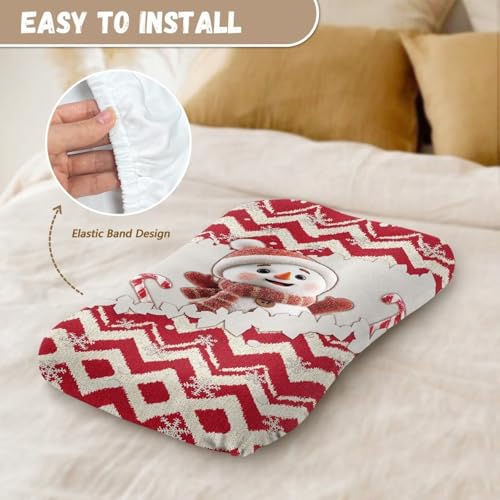 Image of ZOUTAIRONG Christmas Bassinet Sheet Set Snug Fitted Cradle Fitted Sheets Cute Snowman Stretchy Ultra Soft for Oval Rectangle Hourglass Bassinet Mattress Unisex Boy Girl