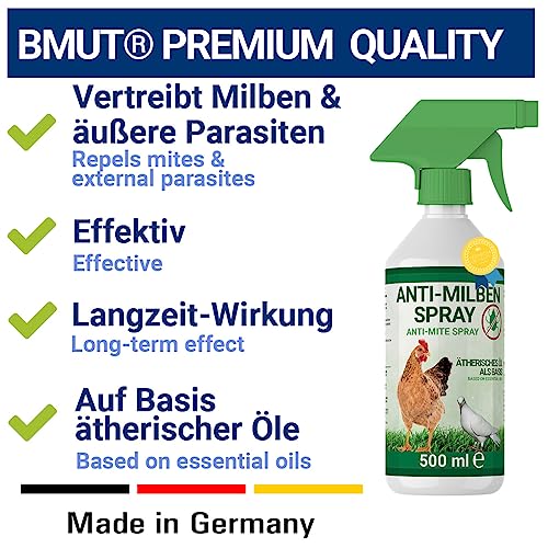 500ml Milbenspray Hühner, Geflügel & Vögel - Sofort & Langfristig gegen Milben & Parasiten, Akut & Vorbeugung