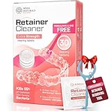 Weiss Naturals Retainer Cleaning Tablets, Invisalign Cleaner, Remove Stains, Odors & Plaque, FSA & HSA Eligible, Night Guard Cleaner PERSULFATE &...