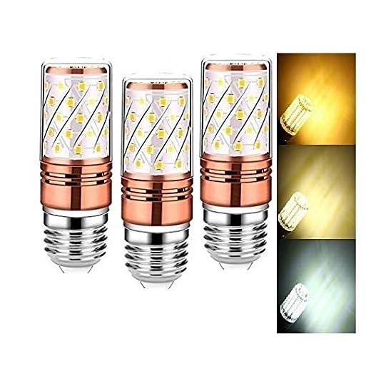 Lyse Decor E27 / E26 Cap Type LED Bulb in Three Lighting Modes (White, Warm White, Cool White) for 5 Chandelier/Wall Lamp/Hanging Lamp/Jhumar or Jhoomar_Set of 3 Pieces