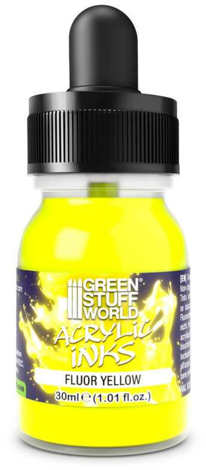 Green Stuff World Fluor Yellow Acrylic Inks 30Ml