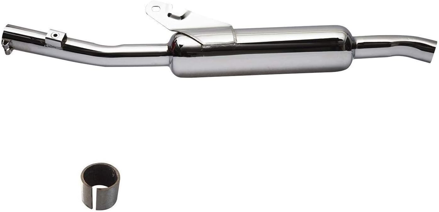 AllExtreme EX043B Angular Model Empty Free Flow Stylish Exhaust Silencer with Bush Compatible for Motorcycles (Chrome)