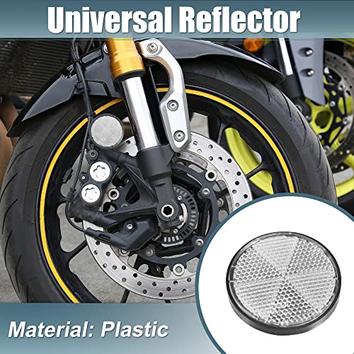 Image of X AUTOHAUX 8 Pcs Round Rear Reflectors Screw on Safety Spoke Reflective Gate Posts Reflector for Cars Trailer Motorcycle Trucks Boat Bicycle Bike White