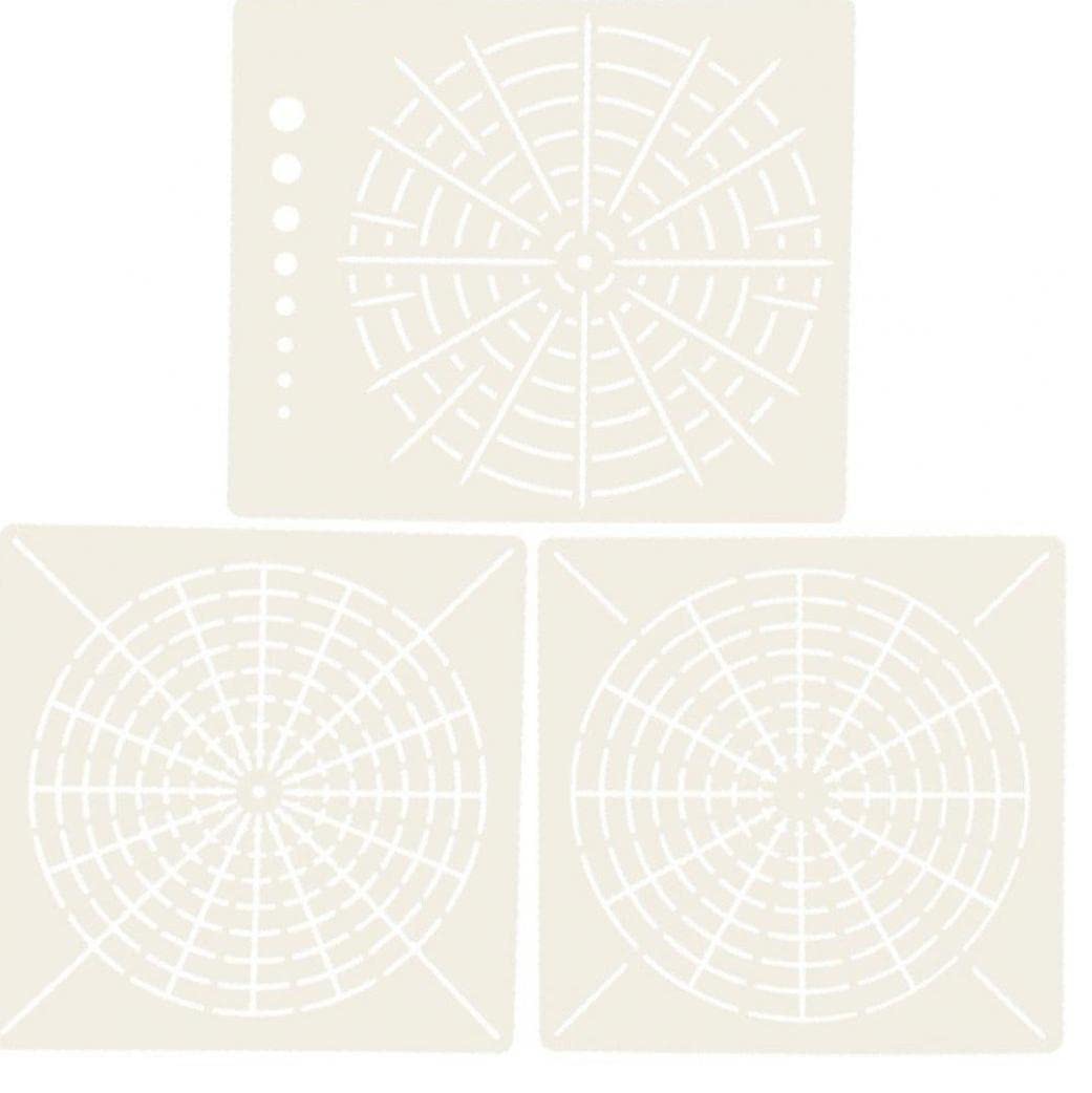 Danlai Milky 3Pcs Mandala Painting Templates Stencils For Diy Scrapbook Coloring Embossing Album Decorative Washable Stencil