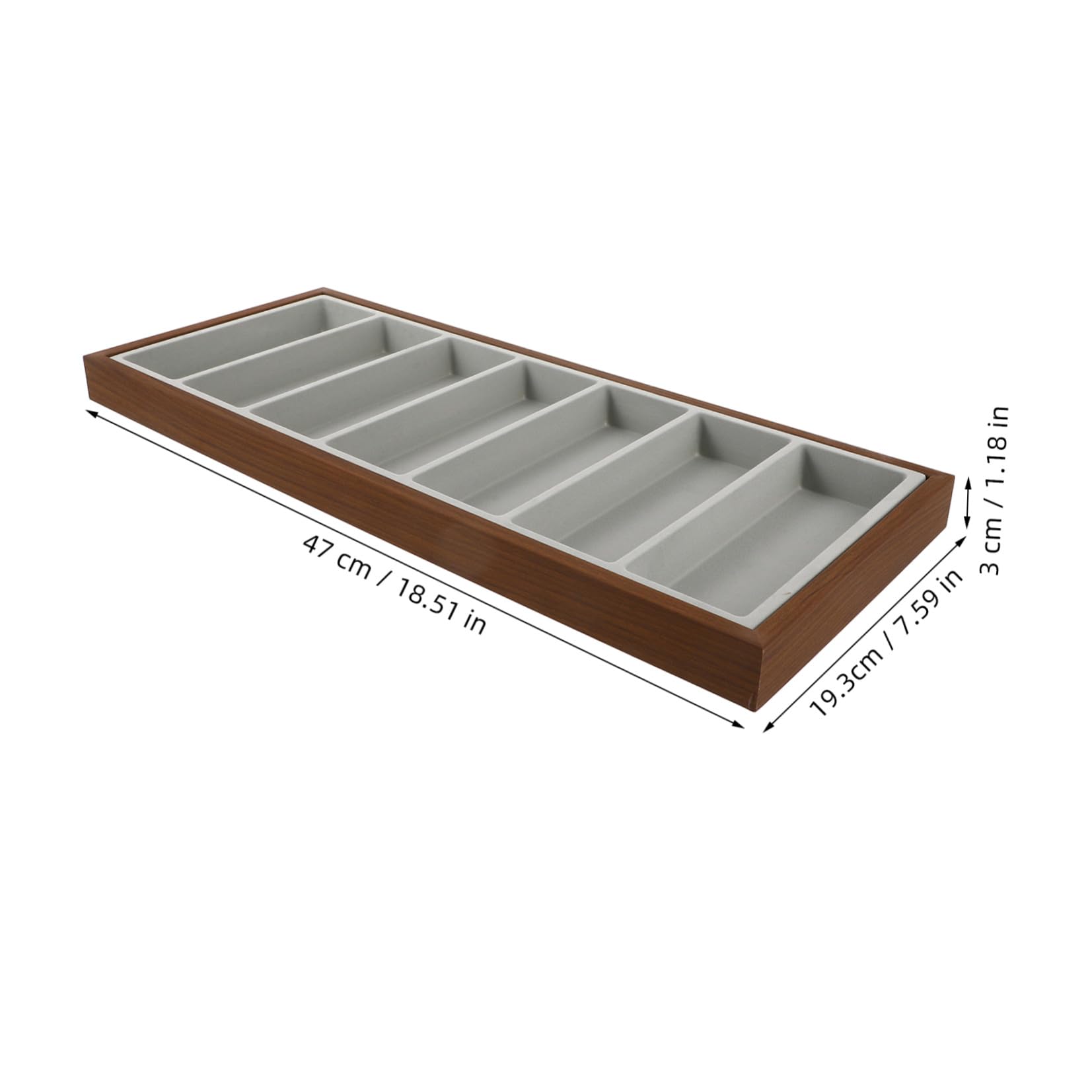 Supporto per Occhiali da Sole in Legno con 7 Scomparti e Rivestimento Grigio, Multiuso per Casa e Negozio, Design Artigianale Eccellente