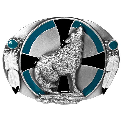 Siskiyou Southwest Wolf Enameled Belt Buckle