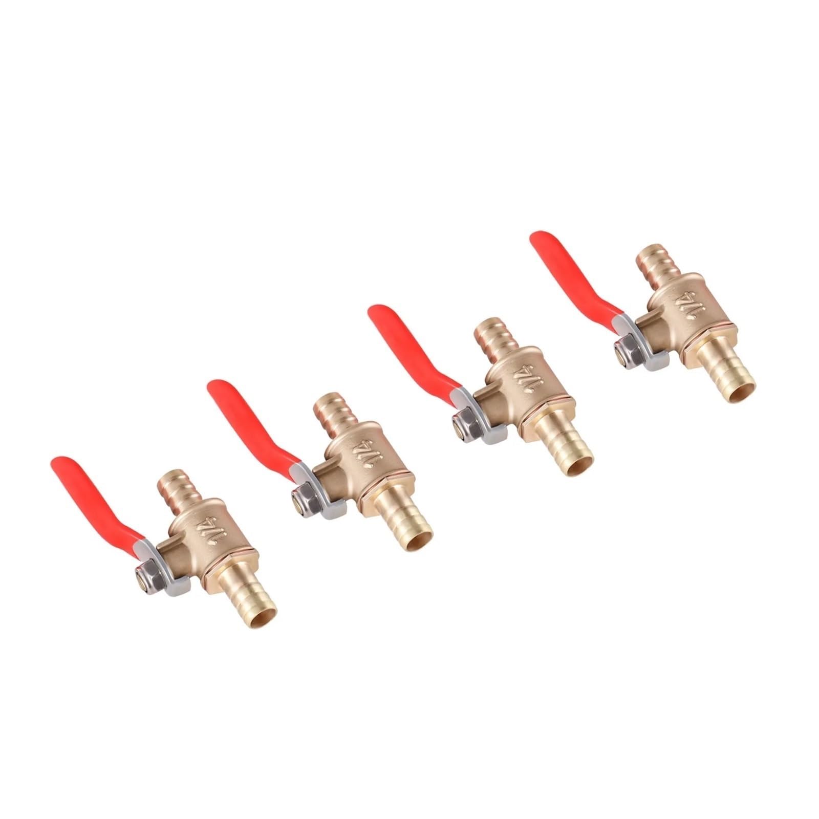 valvola limitatrice pressione Valvola di Sovrappre 4 pezzi Rame Rosso Maniglia Piccole Valvole a Sfera 8mm Tubo Ottone Acqua Olio Aria Gas Linea Valvola a Sfera di Intercettazione Raccordi per Tubi