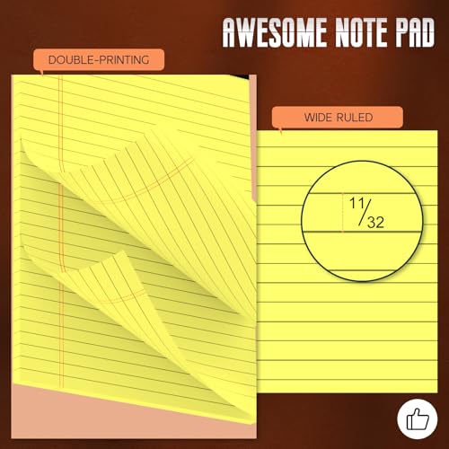 Image of Yellow Legal Pads 8.5 x 11 Note Pads, 3 Pack Yellow Legal Notepads 8.5 x 11 | Wide Ruled Writing Paper Pads, Perforated Legal Note Pad 30 Sheets Per Lined Paper Yellow Notepad for Taking Notes, Reminders