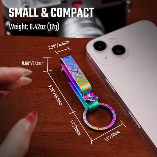Image of KeyUnity KM00 Titanium Belt Loop Keychain Clip Double Side Quick Release Key Holder with Detachable Key Ring