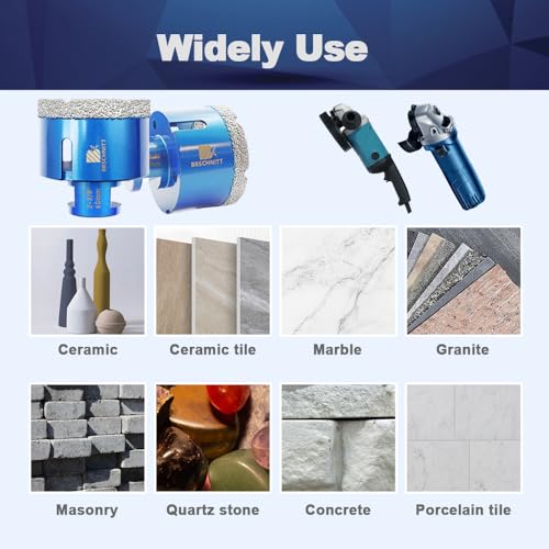 1-3/8 Inch Diamond Core Drill Bit for Porcelain Tile Ceramic Marble Granite Drilling,BRSCHNITT 1pc Vacuum Brazed Diamond Hole Saw with 5/8-11 Thread (35mm) — view 3
