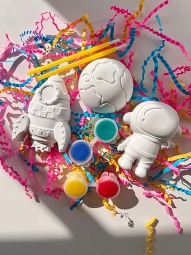 Image of EXPESIA Craft by Hanoosh Astronaut Theme DIY Plaster Painting Kit for Kids (2+ Years) | Space Art & Craft Set with 6 Acrylic Colours & Brush | Creative Learning & Screen-Free Activity | Gift for Boys & Girls