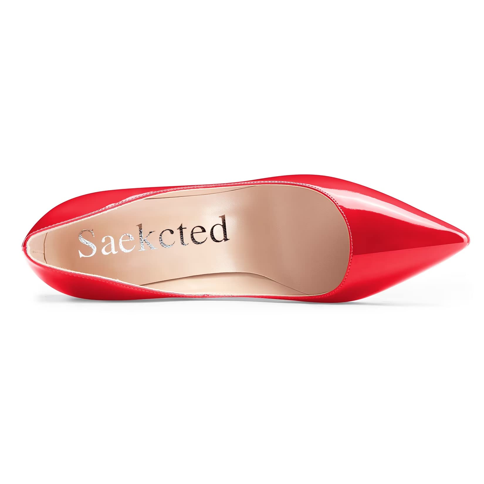 Saekcted Mujer Alto High Aguja Heel Cerrado el Dedo del pie Puntiaguada Punta Pumps Slip-on de Boda Oficina Dress 12 CM Heels Zapatos