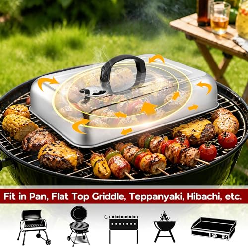 Cubierta para parrilla rectangular de acero inoxidable con ventilación x2 miniatura 6