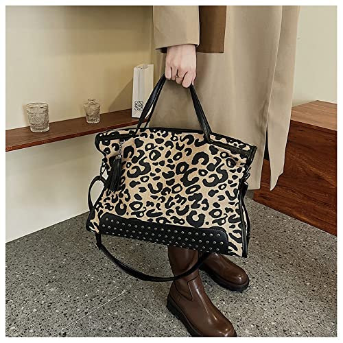 Bolso oversized leopardo para mujer miniatura 5