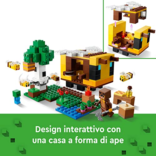 21241 Minecraft Il Cottage dell’Ape, Modellino da Costruire della Fattoria, Giochi per Bambini, Bambine, Ragazzi e Ragazze con Bimbo Zombie e Animali Giocattolo, Idee Regalo - Lego - Immagine 4