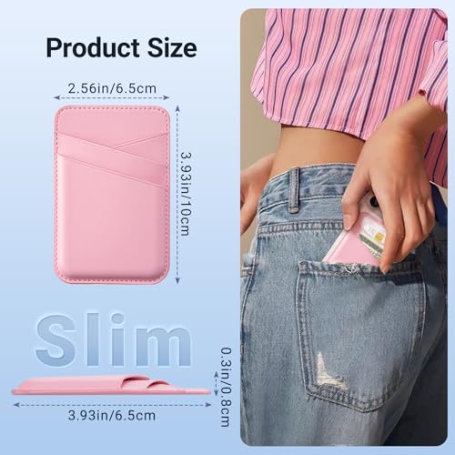 SHANSHUI 2 Pack Phone Wallets, Cell Phone Card Holder Premium Leather Credit Card Holder Stick on Compatible with iPhone, Most Smartphones - image 5