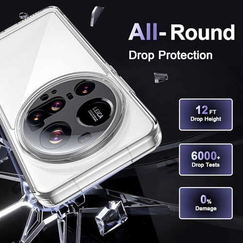 Image of Case for Xiaomi 15 Ultra 5G, Military Grade Drop Protection Phone Case, Yellowing Resistant, Anti-Scratch Hard PC Back, Shockproof Hard Ultra-Thin Protective Cover, Clear
