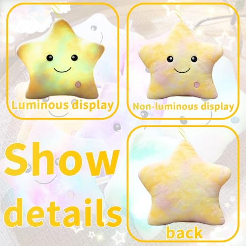 Shengou Weihnachten Kissen Stern LED, kuschelkissen LED,Kissen Deko, Leuchtendes Sternenkissen, Sternkissen Flauschiges, für Weihnachten,Geburtstag,Schlafzimmer Deko