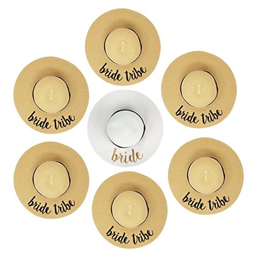 Bachelorette Party Gift Ideas - 6 Thank You Gifts for Attendees 5 Embroidered Sun Hat Bridal Bundle - Bride (White/Gold) 6 Bride Tribe