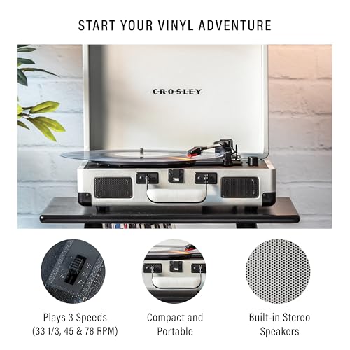 Image of Crosley CR8005DP-WF Cruiser Plus Record Player, White Farmhouse