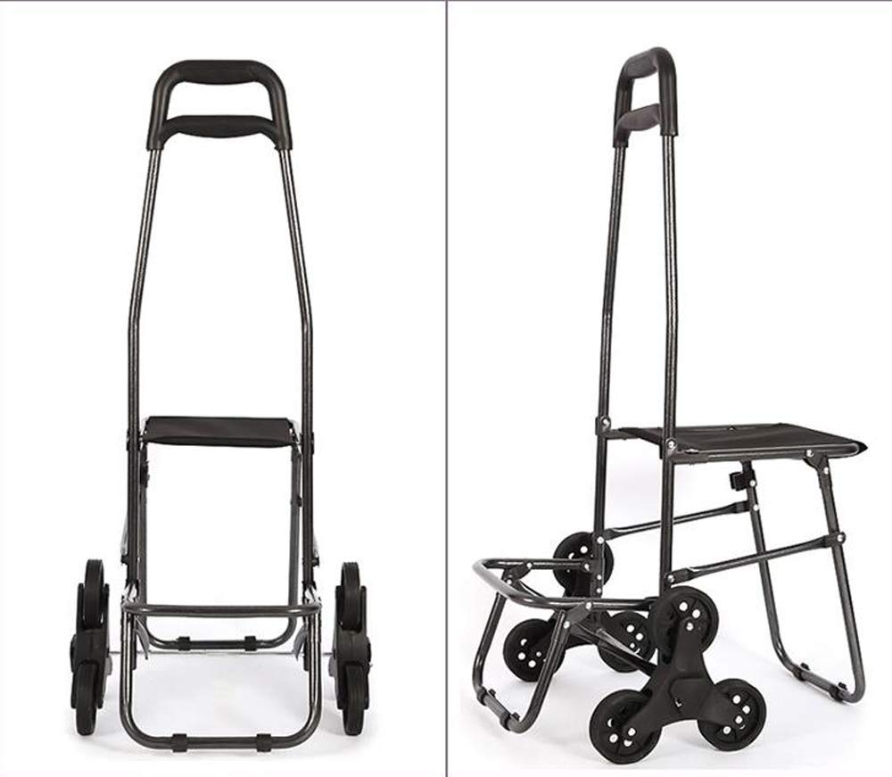 Einkaufswagen, Einkaufswagen, Ladewagen, Kleiner Ziehwagen, Heimwagen, Autowagen, Treppensteigen, zusammenklappbar, tragbarer Ziehwagen, Anhänger, Braun, Multifunktional