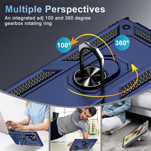 Coque Samsung S24 Ultra blindée bleue accessoire antichoc avec protège écran - 3