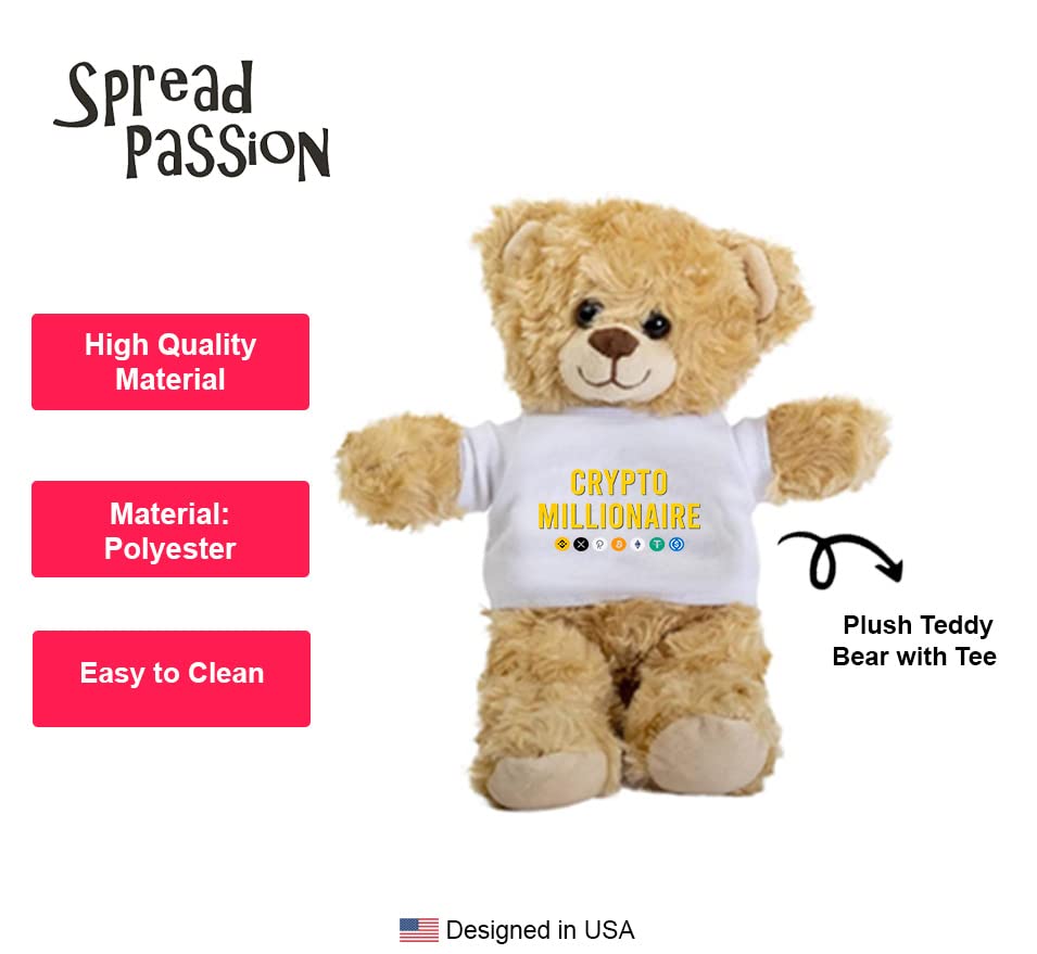 Amazon.com: SpreadPassion Crypto Millionaire Teddy Bear, Gift Stuffed  Animal, Plush Teddy Bear with Tee, Welcoming Baby Gift, Gift for Her, Gift  for Newborn, Birthday Idea : Toys & Games