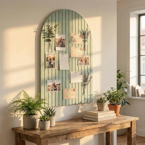Acidea Large Arched Felt Bulletin Board, 35" x 24" Cork Board Alternative, 6 Pack Push Pin Boards with Safe Removable Adhesive Tabs and Push Pins, Vision Boards Perfect for Display image 6
