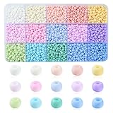 DanLingJewelry 2000Pcs 15 Colors 4mm Candy Color Glass Seed Beads 6/0 Round Pony Craft Beading Glass Beads Kit for DIY Jewelry Making