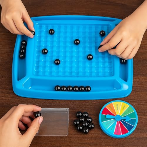 Image of TOYTONIC Magnetic Strategy Game for Kids - Includes 20 Magnetic Balls, Game Board and Spinner Wheel | Brain Development Toy | Educational Family Game | Travel Friendly