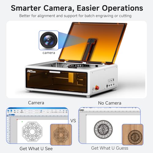 Image of Creality Falcon A1 10W Laser Engraver, Enclosed Laser Cutter with Air Assist, HD Camera Positioning, Beginner-Friendly, Class 1 Safety Engravering Machine for Wood and Metal, Acrylic(White)