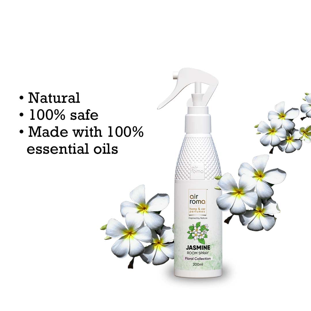 AIR-ROMA Combo of 2 Air Freshener Spray, Fragrance- Jasmine Flower & Sandal Sweet (400ml) 3
