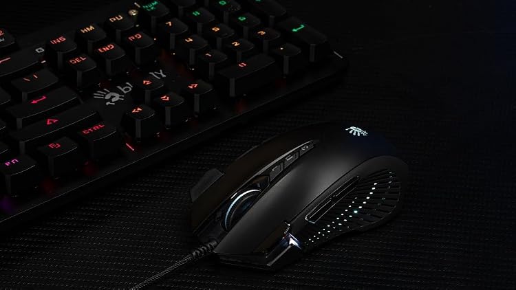 Bloody J90s RGB Gaming Mouse Ambidextrous 8000 CPI 12 Buttons Customizable