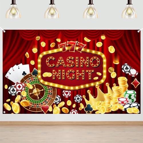 Fondo para fotos Cachorro Casino Noche 180x110 cm miniatura 1