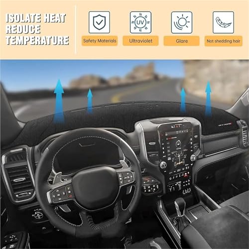 Tapis de Tableau de Bord pour Dodge Ram 1500 2500 3500 2019-2024