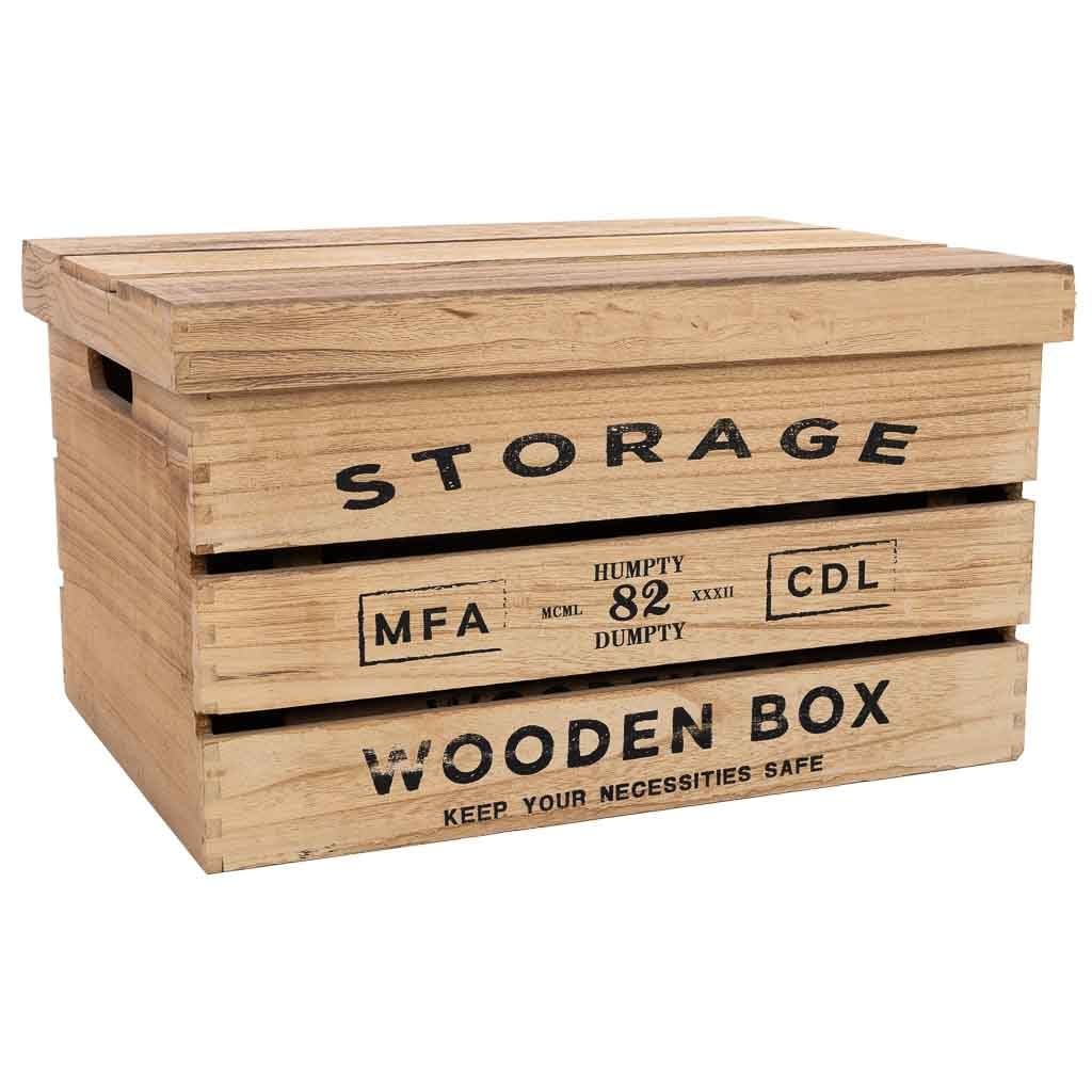 Bedruckte Holzkisten 3er Set 42x31x24h-36x25x20h-30x19x16h cm
