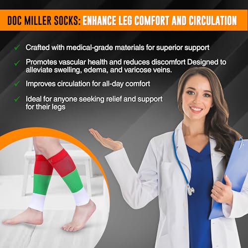 Image of Doc Miller Calf Compression Sleeves 15-20mmHg for Short People Men & Women | Petite, Shin Splint Sleeve Recovery, 1 Pair
