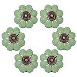 WOLFTEETHのかぼちゃノブヴィンテージセラミックプル取っ手 キッチン・キャビネット・ドレッシングテーブル・ドレッサーに 6個入り グリーン US737604