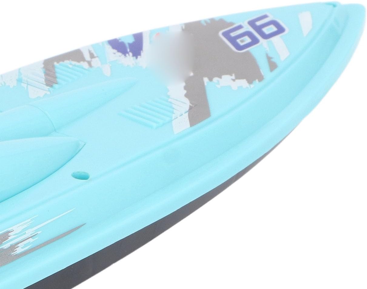 High Speed Racing Boat Powerful Waterproof Motor Educational Electric Boat with Battery for Kids Pool (Light Blue)