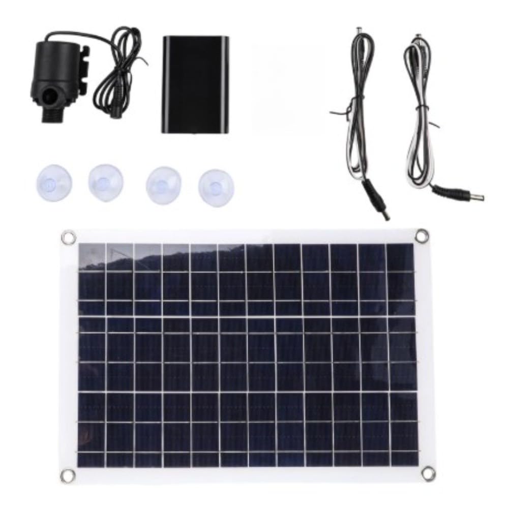 Kit pompa acqua solare 50W 800L/H Pompa fontana a basso rumore per giardino stagno piscina acquario pannello monocristallino con ugelli regolabili