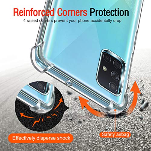 Image of Lustree Back Cover Transparent Case Compatible with Samsung Galaxy A71 | Clear + TPU Case with 4 Corner Air Cushion Protection & Camera Protection | Slim& Stylus Cover
