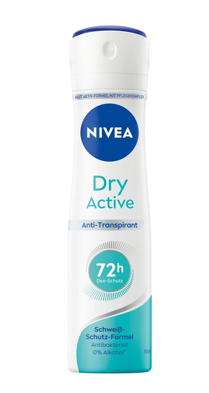 Nivea Lot de 6 déodorants en spray Dry Active pour femme Protection 72h 0% alcool 150 ml