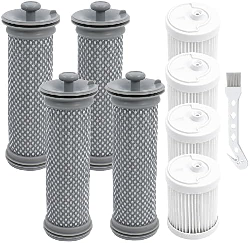 Cordless Vacuum Filter Replacement Kit Compatible with Tineco A10/ A11 Hero, A10/A11 Master and PURE ONE S11, PWRHERO11 Snap Cordless Vacuum Cleaner,4 Pre Filters & 4 HEPA Filter & 1 Brush