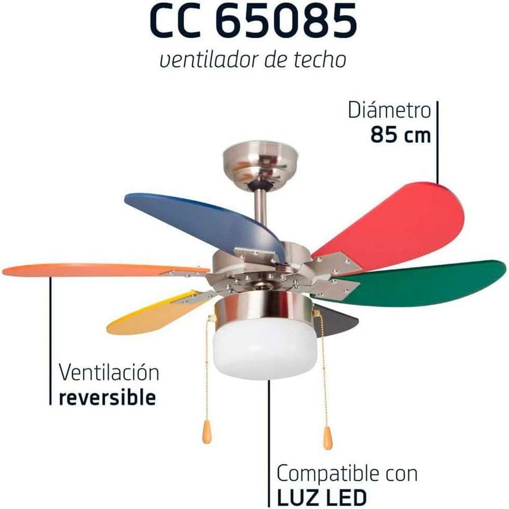 Orbegozo CC-20132 M wentylator wielokolorowy, 45 W, 230 V, 50 Hz)