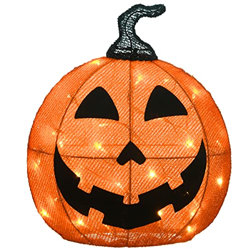 National Tree Company Pre-Lit Smiling Jack O' Lantern Outdoor Decoration, LED Lights, Halloween...