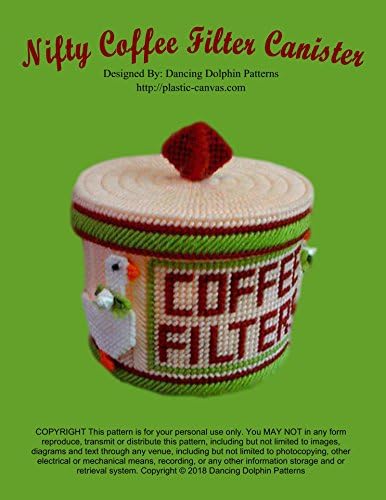 Nifty Coffee Filter Canister: Plastic Canvas Pattern